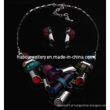 Conjunto de jóias de pedra quadrado / colar de moda (xjw13217)